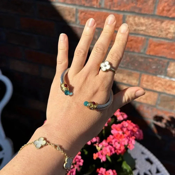 Anthropologie Barocco Stainless Steel Waterproof Cuff Bangle Bracelet - Picture 11 of 13